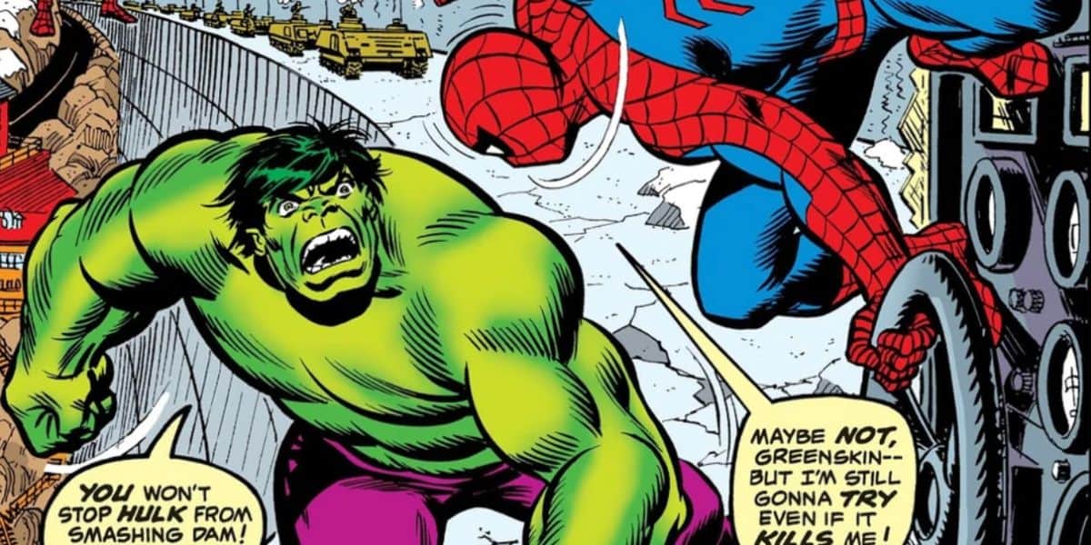 hulk fights spider-man in the amazing spider-man comic book #119