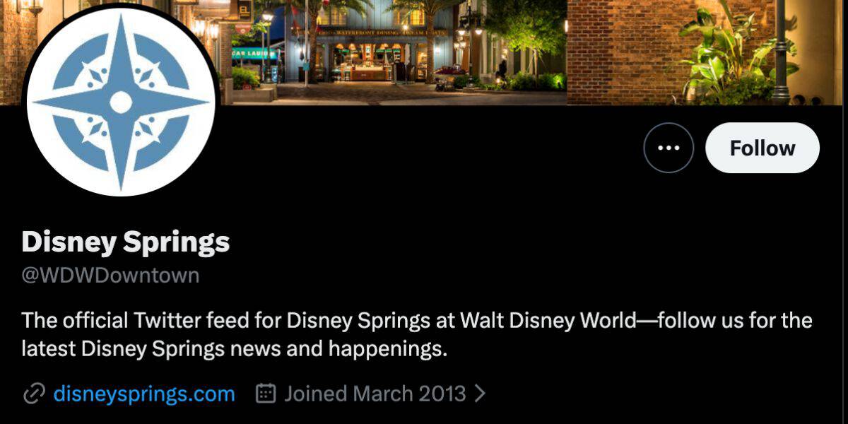 The updated @WDWDowntown account