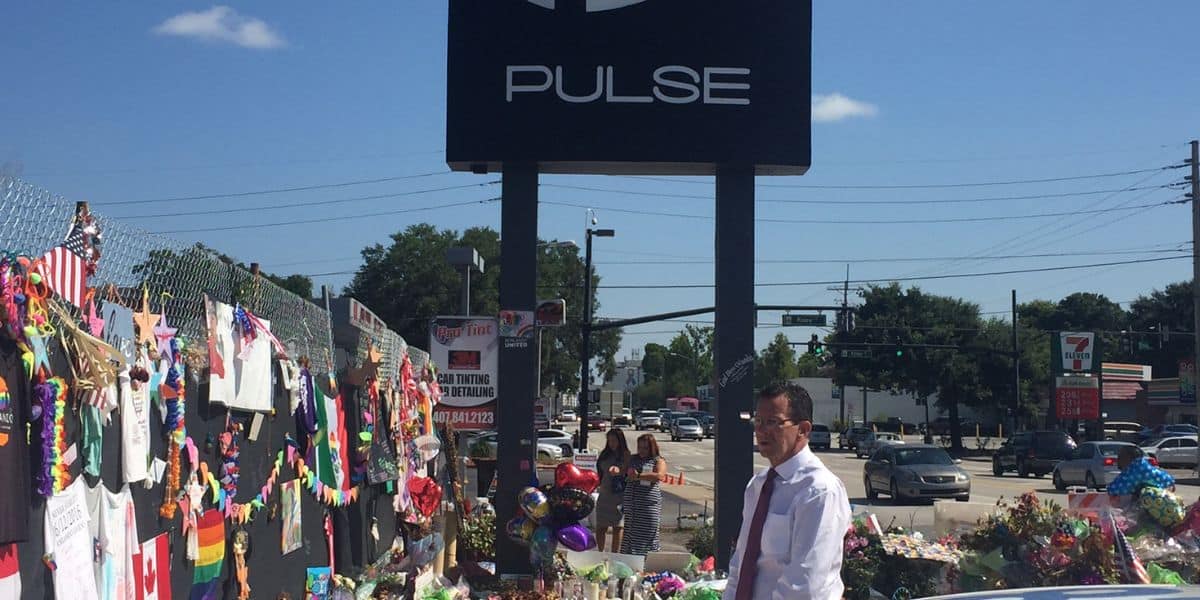A memorial outside of the Pulse Nightclub