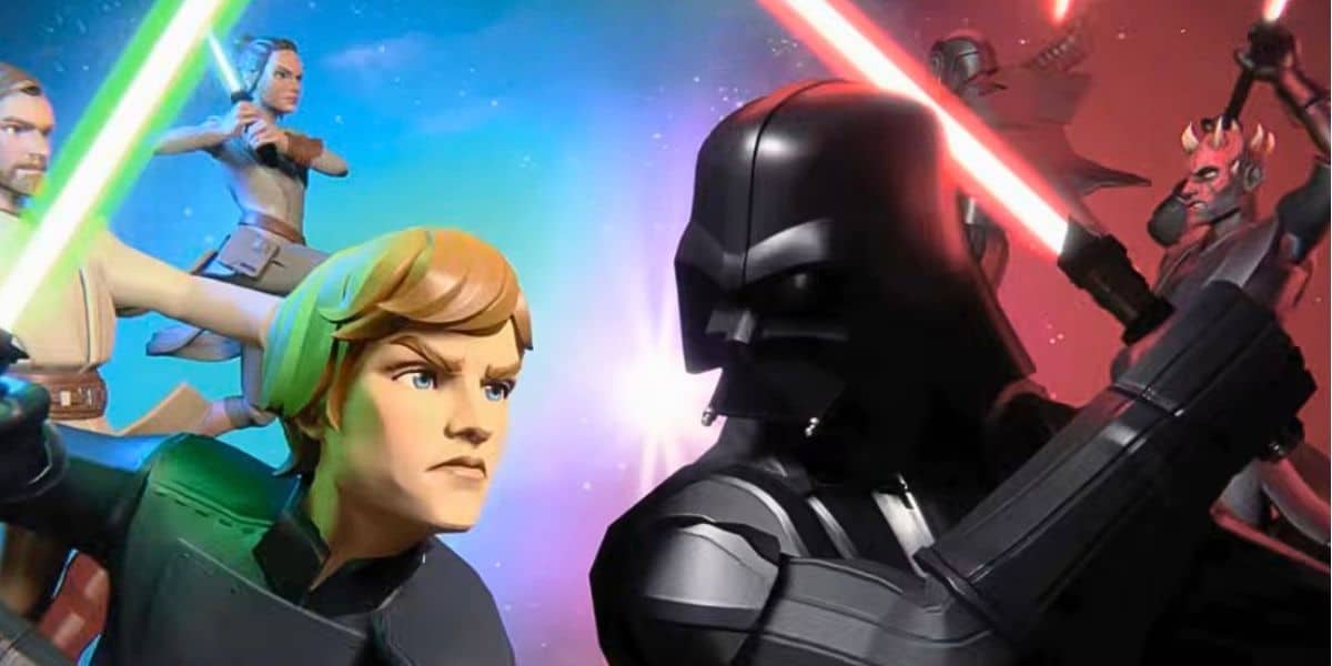 Luke facing off against Darth Vader in 'Monopoly: Star Wars Heroes vs. Villains'