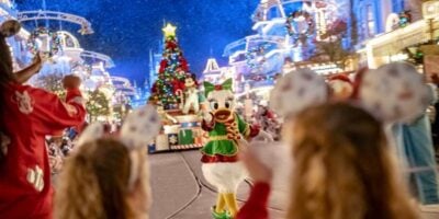 Daisy Duck during Mickey's Very Merry Christmas Party parade at Magic Kingdom