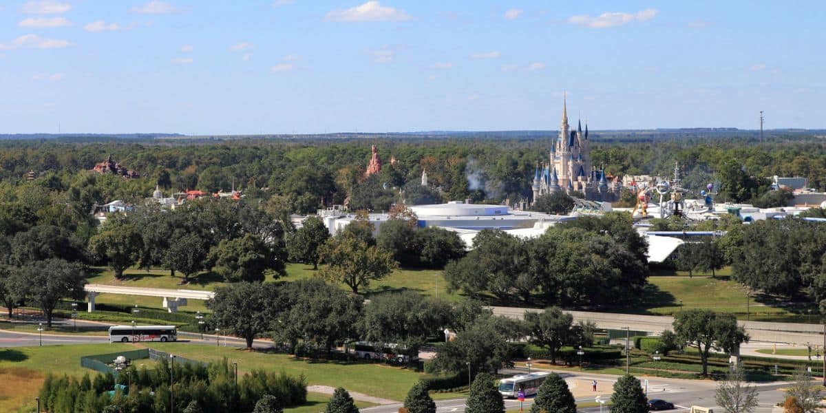Magic Kingdom Park as seen from the 12th floor of Disney's Contemporary Resort
