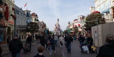 Guests walking down Main Street USA at Disneyland Paris