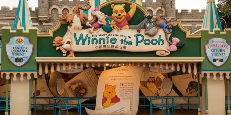 The Many Adventures of Winnie the Pooh ride exterior at Hong Kong Disneyland