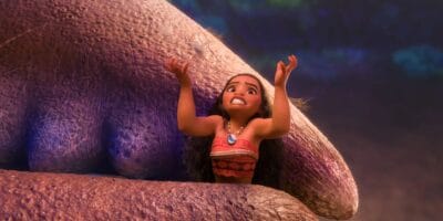 Moana being held by Tamatoa
