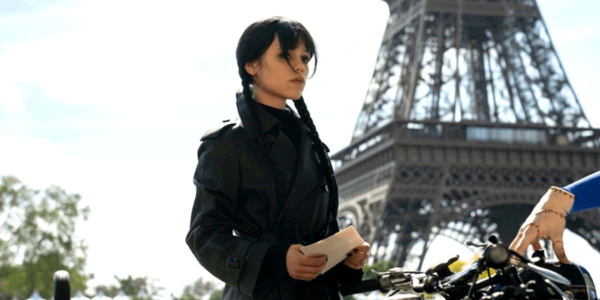 Wednesday and Thing in Paris for Season 3 on Netflix