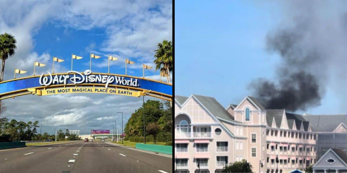 BREAKING: Fire Erupts out of Disney World Resort as Large Black Smoke Fills the Air