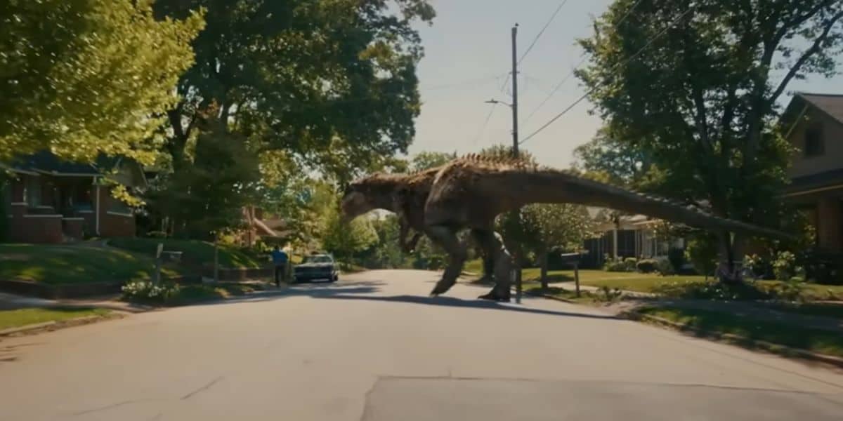 A dinosaur in 'The End of Oak Street' trailer
