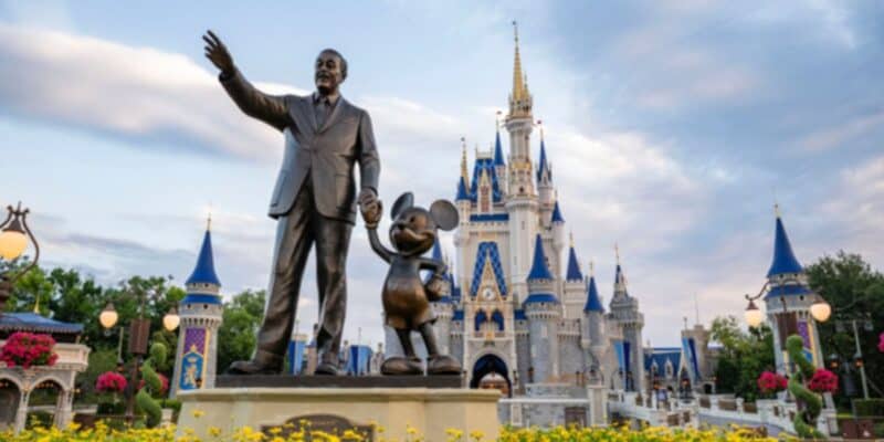 Cinderella castle and partners statue in disney world's magic kingdom
