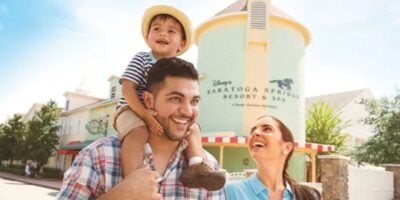 A family at Disney World's Saratoga Springs