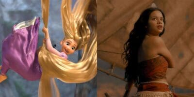 Rapunzel in 'Tangled' (left) and Moana in the live-action remake of 'Moana' (right)