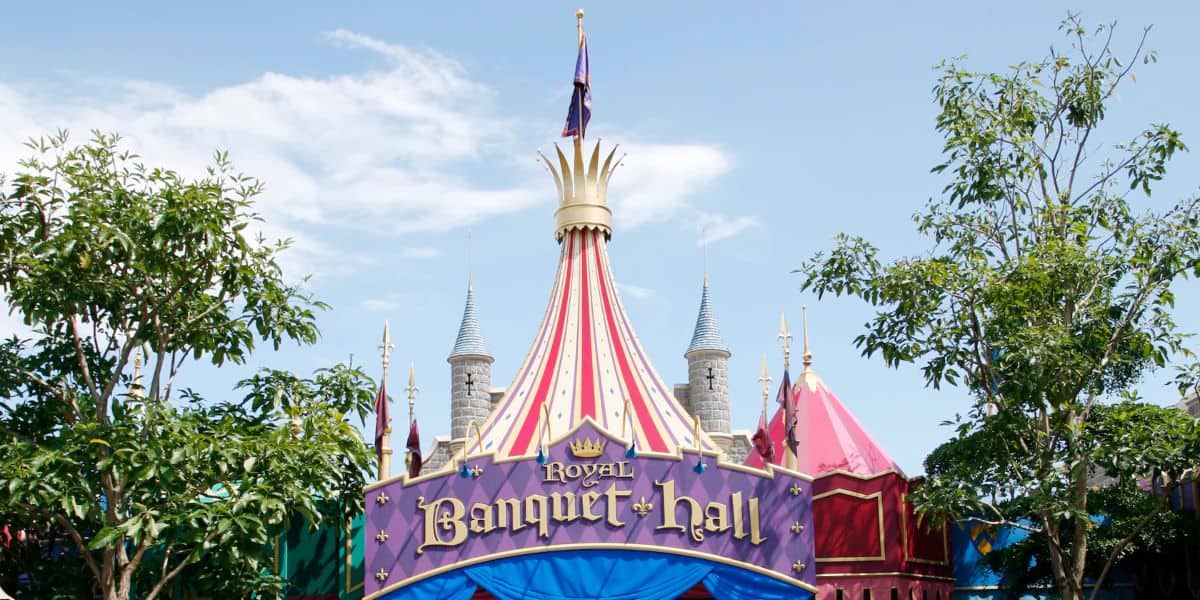 Royal Banquet Hall exterior at Hong Kong Disneyland