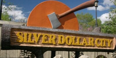 The Silver Dollar City sign.