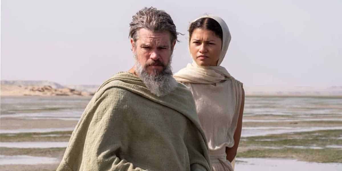 Matt Damon as Odysseus and Zendaya as Athena in 'The Odyssey'