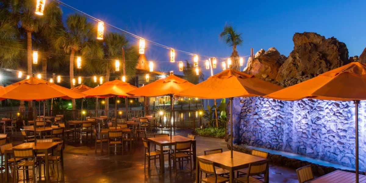 Trader Sam's Tiki Terrace at night