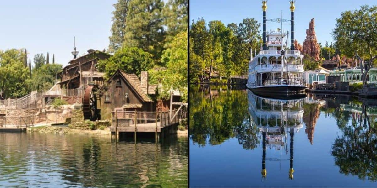Piston Peak National Park scale model showing the new Cars-themed Magic Kingdom land replacing Tom Sawyer Island and Rivers of America.