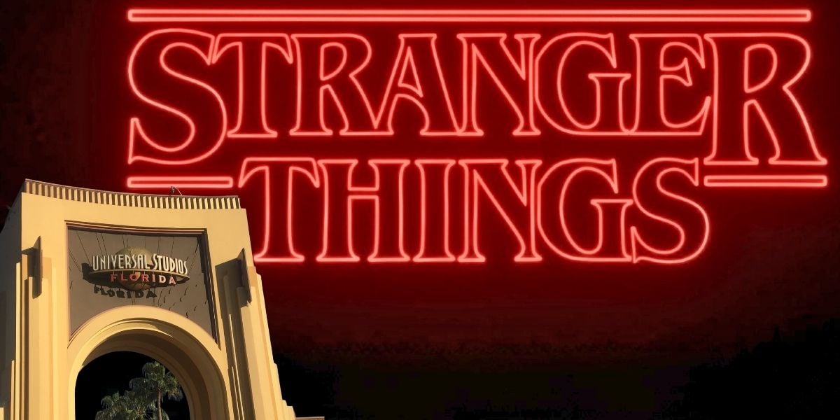 Stranger Things: Return to Hawkins projected across the Universal Studios Florida lagoon during Halloween Horror Nights 35.