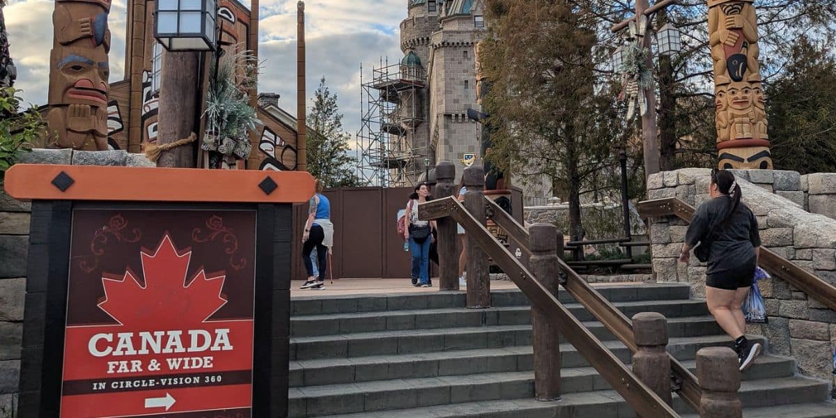 Área do Canadá fechada no EPCOT, a partir de 11 de agosto