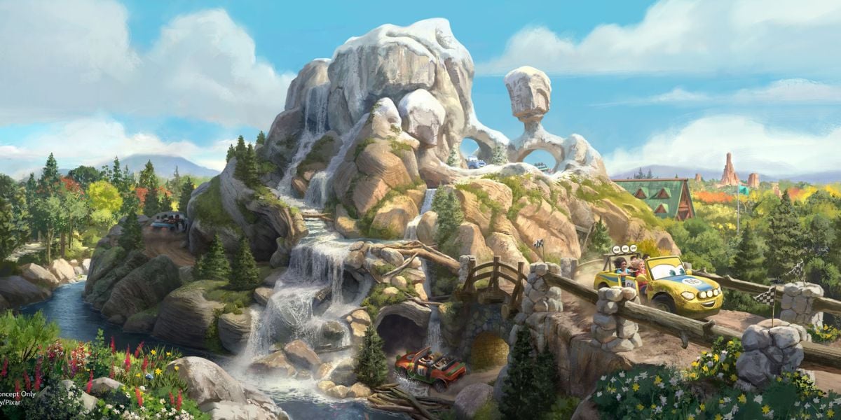 new concept art for Piston Peak at Magic Kingdom