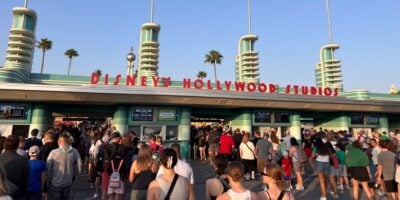 Guests excitedly line up at the entrance to Disney’s Hollywood Studios