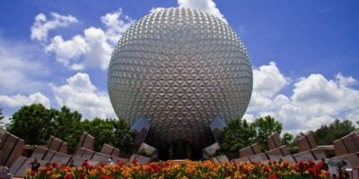 Gardens in front of Spaceship Earth at EPCOT