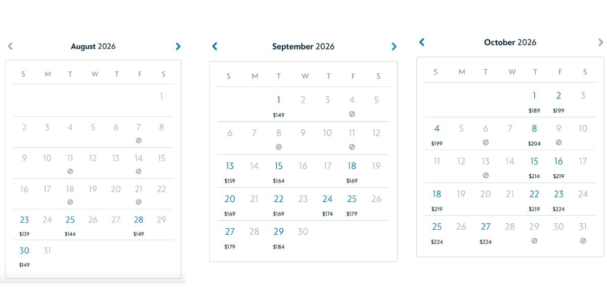 Walt Disney World Resort's website lists the available Mickey's Not So Scary Halloween Party dates as of August 13 2026