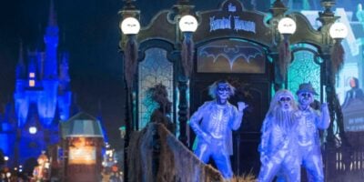 The Haunted Mansion float during Mickey's Boo-To-You Halloween Parade at Walt Disney World.