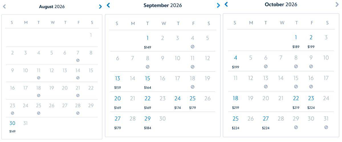 Mickey's Not-So-Scary Halloween Party availablity on the Walt Disney World Resort website as of August 24, 2026.