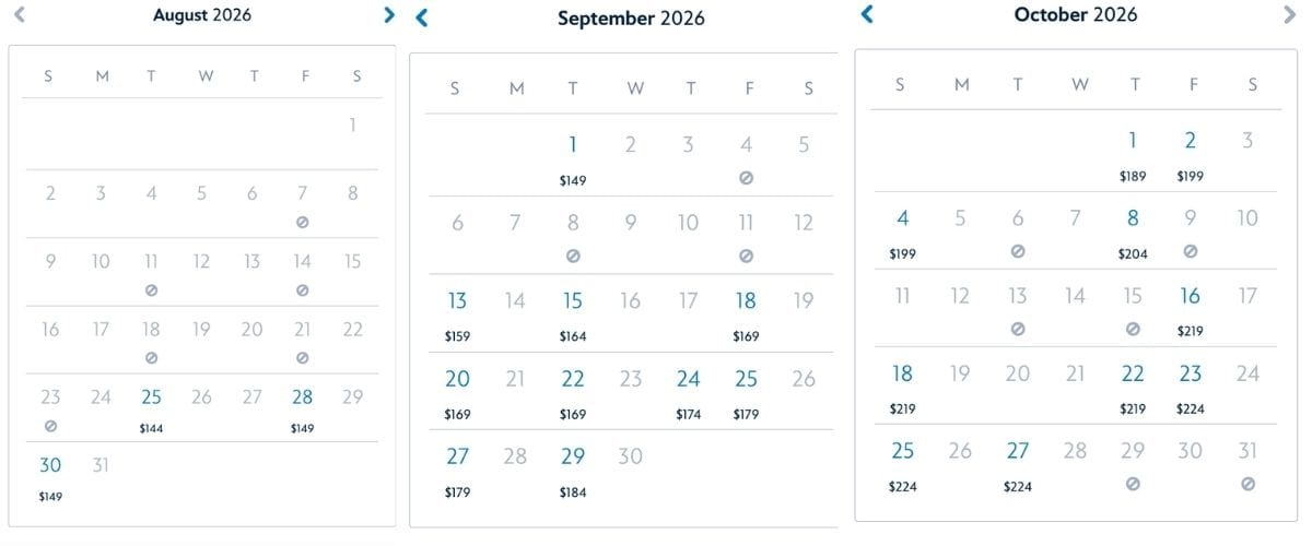 Mickey's Not So Scary Halloween Party availability as of August 18 2026 on Walt Disney World Resort's website
