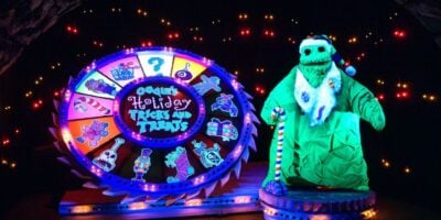 Oogie Boogie during Haunted Mansion holiday overlay in Disneyland