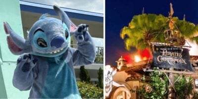 Stitch (left) and Pirates of the Caribbean (right) at Magic Kingdom