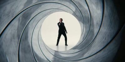 Daniel Craig in the iconic James Bond gun barrel