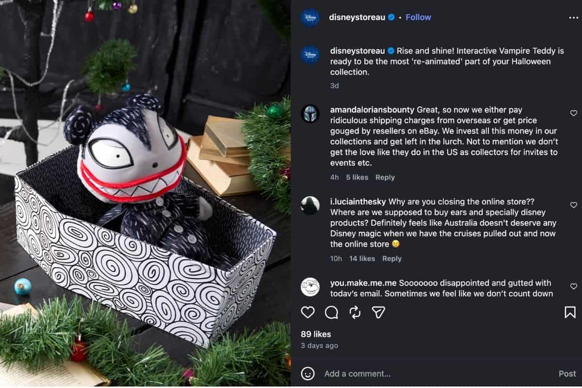 Disney Store AU's final Instagram posts