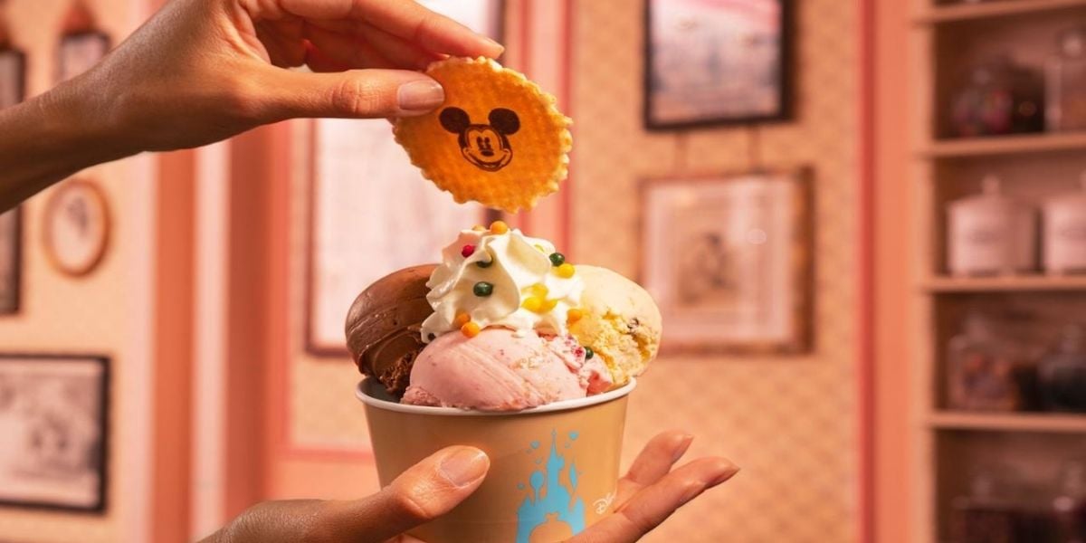 Mickey Mouse-themed ice cream at Gibson Girl Ice Cream Parlour