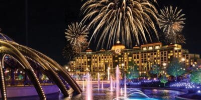 Fireworks in the skies above Epic Universe