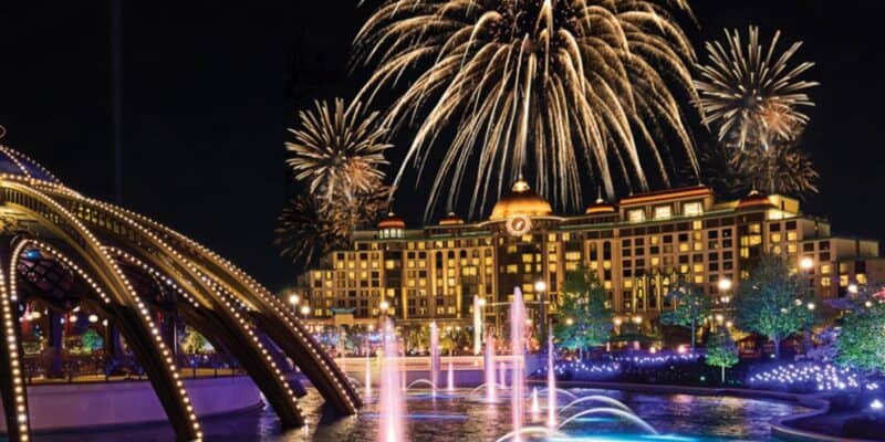 Fireworks in the skies above Epic Universe