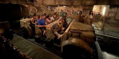 Guests boarding Indiana Jones Adventure at Disneyland