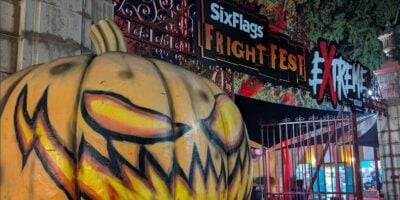 The entrance to Six Flags Fright Fest.