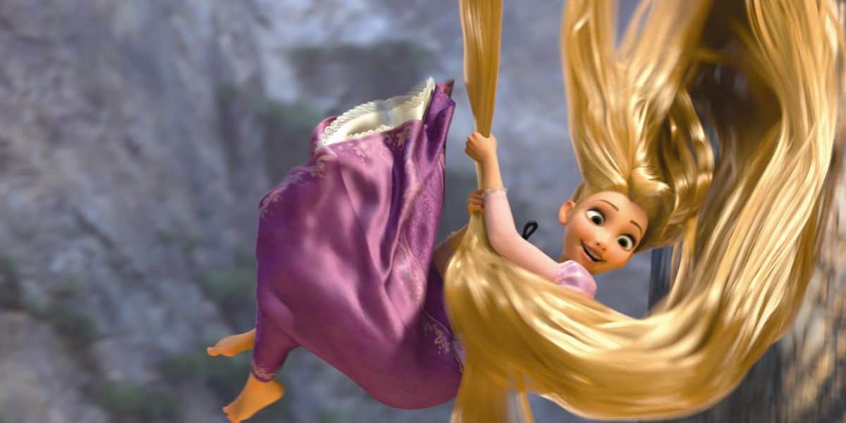 Rapunzel, with her signature long blond hair in 'Tangled' (2010)