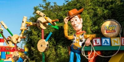 entrance to toy story land in disney world's hollywood studios park