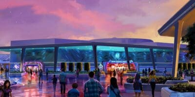 Concept art of the Wreck-It Ralph Sugar Rush: Sweet Rescue entrance in Tomorrowland at Tokyo Disney Resort.