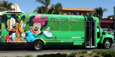 A Disneyland Resort themed shuttle bus.