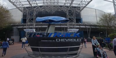 Test Track entrance sign at Epcot.