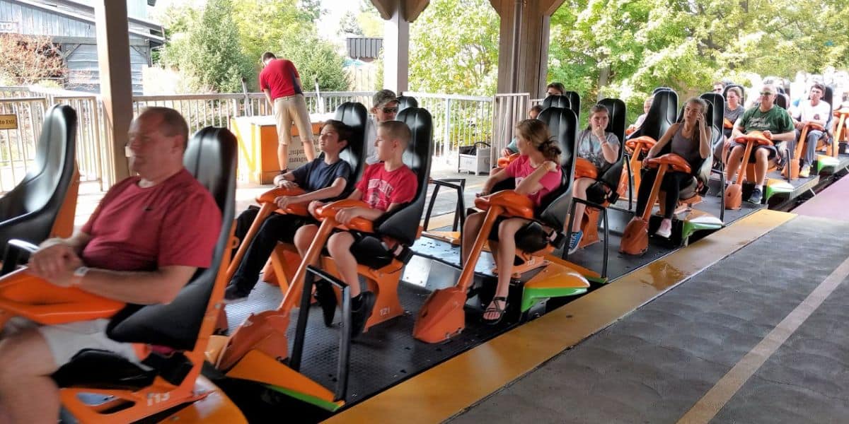 The loading area for Diamondback at Kings Island.