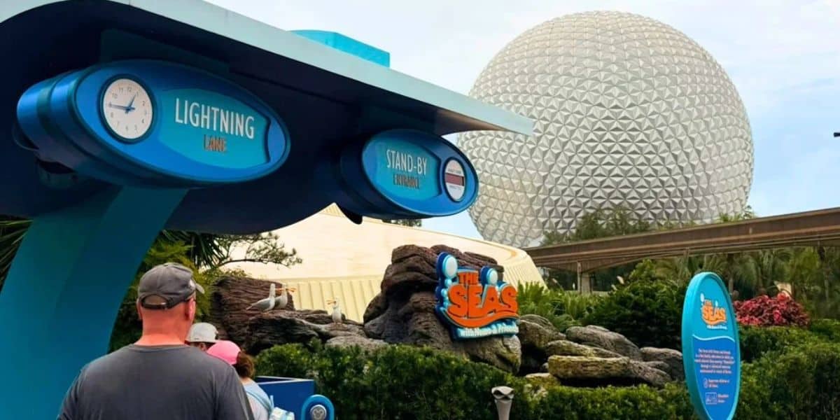 lightning lane entrance to the seas with nemo and friends at disney world's epcot park