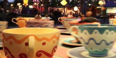 Mad Hatter's Tea Party at Disneyland Paris at night