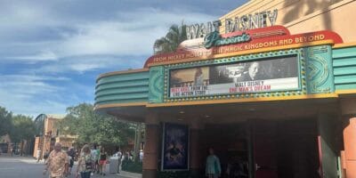 The entrance to Walt Disney Presents at Disney’s Hollywood Studios.